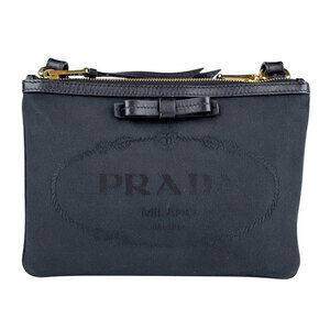 PRADA Black Leather Shoulder Bag